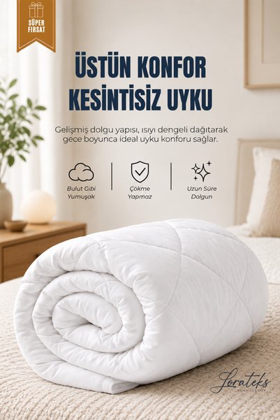 Lorateks Jazzy |   Single Quilt |   1 Quilt + 1 Pillow as a Gift |   Ultra Soft |   4 Season Comfortable Sleeping Set |   155 X 215 cm - 50 X 70 cm