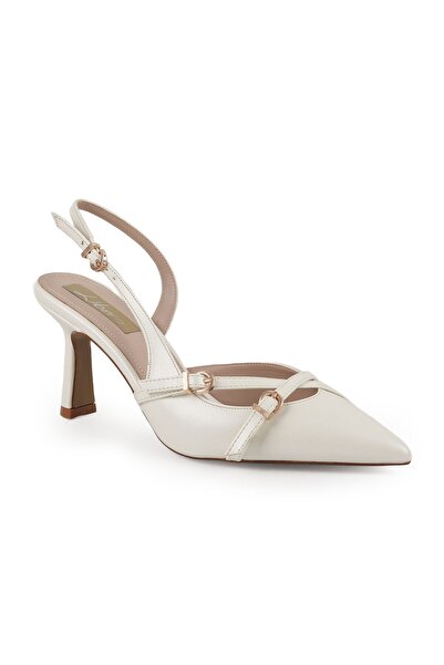 Libero Women's High Heel Shoes Pointed Toe Cross-Strap Buckle Detailed Slingb...