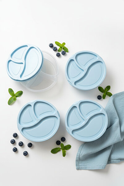 YAZICI 750 ml 3-Compartment Bpa Free Food Storage Container – Set of 4 |   Le...