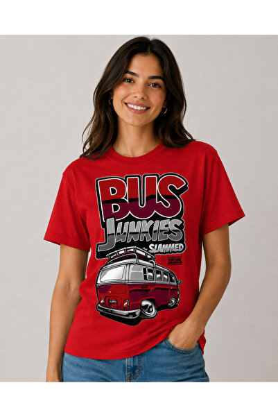 VODEXA Μπλουζάκι Unisex Oversize με στάμπα BUS, 100% βαμβακερό, άνετη εφαρμογή