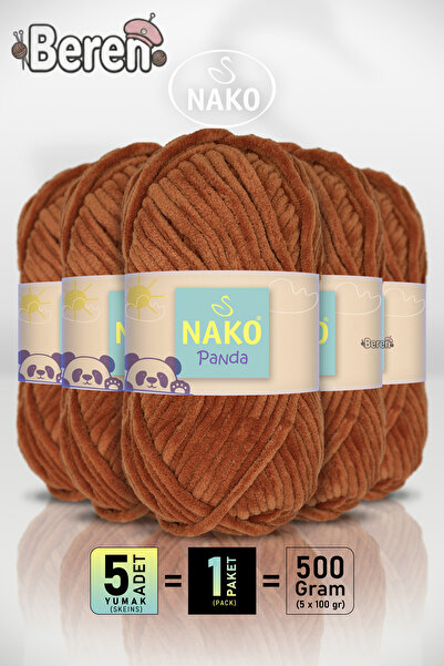NAKO Panda - Cinnamon (14066) - 5-Pack - 100Gr/120M - Velvet Hand Knitting Ya...