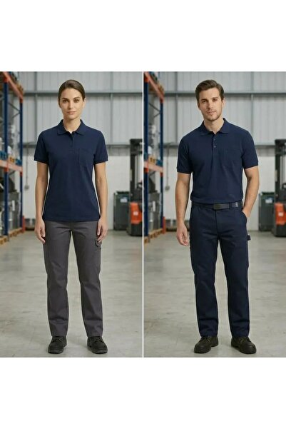gebze iş güvenliği Polo Collar Combed Cotton Pocket T-Shirt