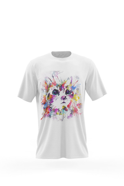 iLovePrints Μπλούζα Animal Πολύχρωμη Γάτα
