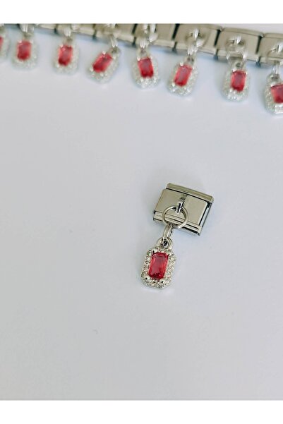 Umrece Red Baguette Stone Charm