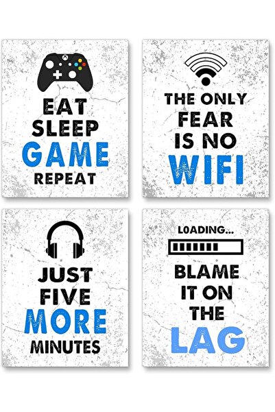 ESSESORIES Video Game Themed Gamer Gaming Poster Wall Art Set of 4 Room Decor...