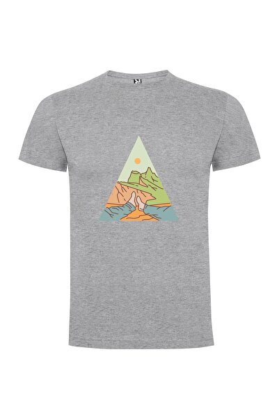 iLovePrints Geometric Mountain Portrait Tshirt