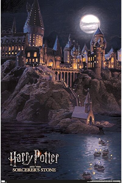 ESSESORIES Harry Potter and the Sorcerer'S Stone Hogwarts At Night Movie Post...