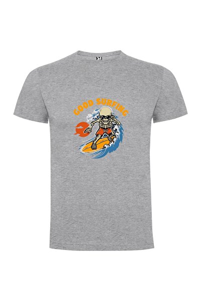iLovePrints Surfing Skeleton King Tshirt