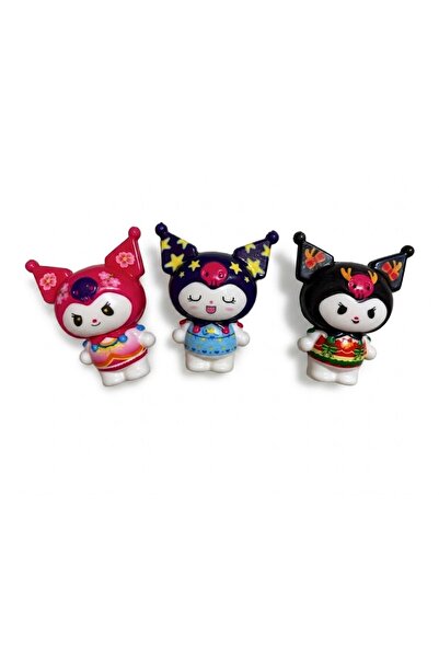 OEM Set de 3 figurine colorate cu personaje de desene animate, Kuromi, jucări...