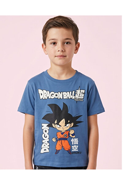 REDTAG تي شيرت أزرق كبير الحجم للأولاد من Dragon Ball Z