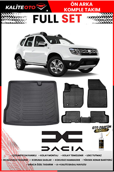 ko kaliteoto Dacia Duster 4X2 2015 Model 3D Bagaj Havuzu Ve Paspas Seti+Oto P...