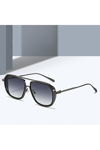 Tessero Ochelari de soare Unisex, Stil Tony Stark Navigator, Rama Metalica Gu...