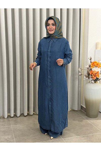 ayşe akay KOT TENCEL TAKIM MAVİ
