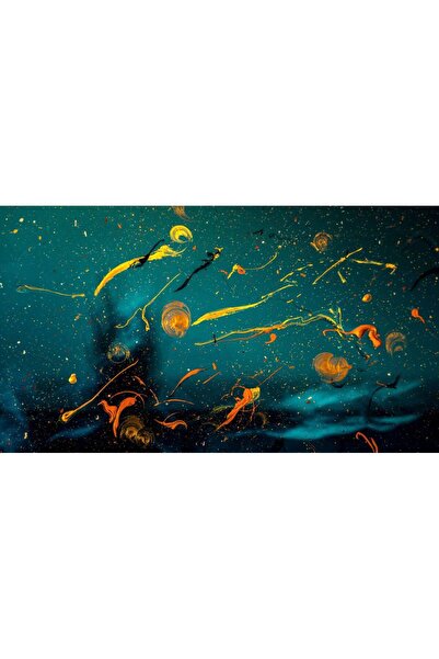 Persona Tablou Canvas, Pictura Abstracta Cu Galben Si Albastru- 100 X 70 cm