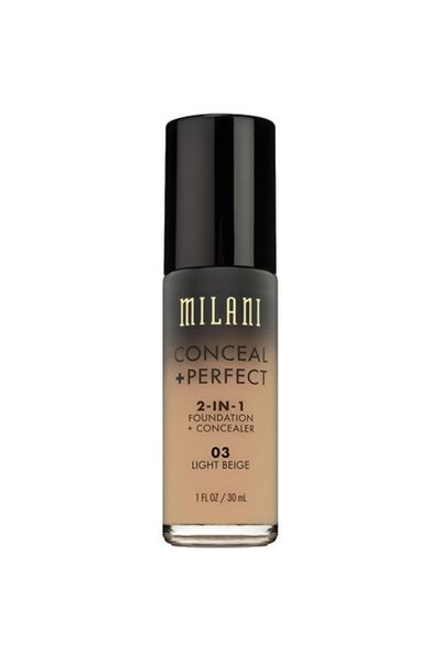 OEM Milani, Conceal + Perfect, Fond de ten și corector lichid 2-în-1, 03, Bej...