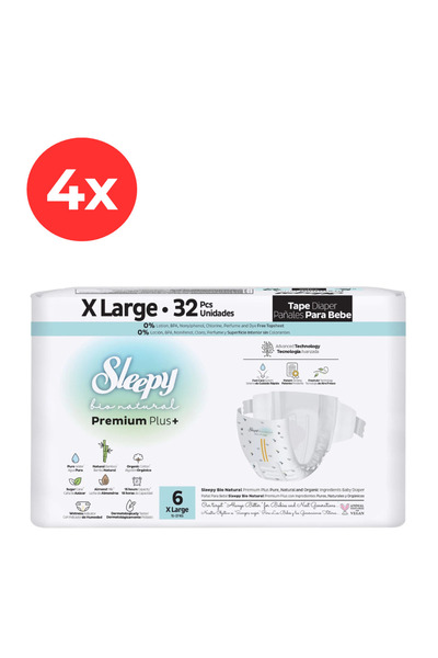 Sleepy 4x Scutece BIO PREMIUM Mărimea 6XL 32 bucăți