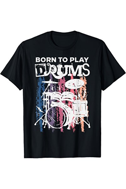LİNA06 تي شيرت هدية لعازف الدرامز من فرقة موسيقى الروك Born To Play Drums |  ...