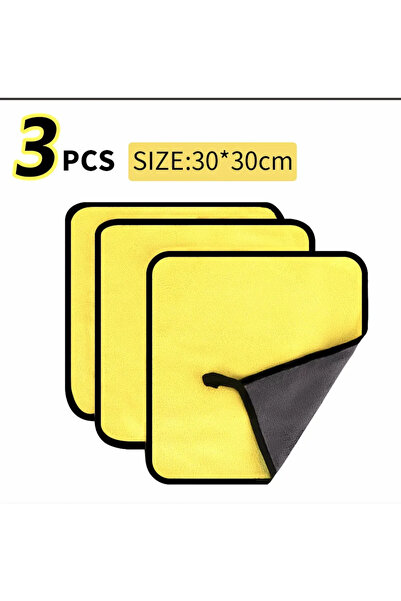 Choice4 3pcs 30X30cm Double Layer Wash Cloth Microfiber Car Cleaning Towels 3...
