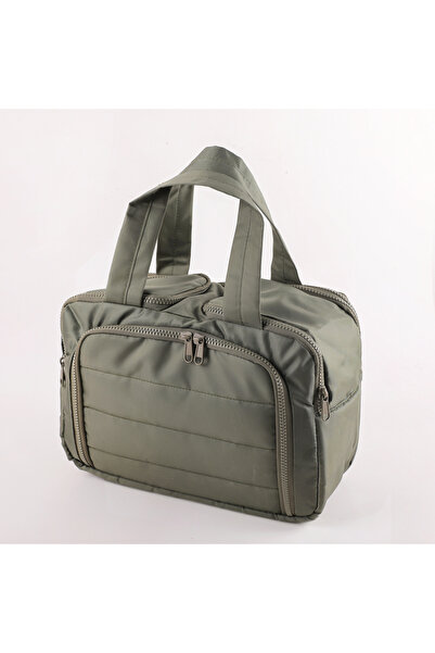 Choice3 Army Green Multi-Compartment Quilted Simple and Stylish Solid Color P...