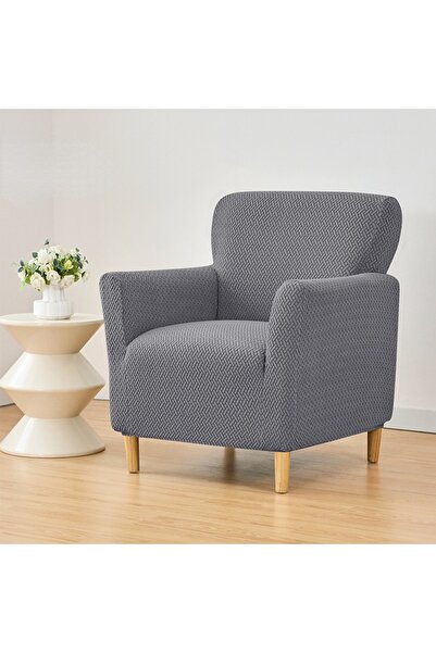 Choice5 A7 dark gray Jacquard Club Tub Sofa Cover Elastic Single Armchair Sli...