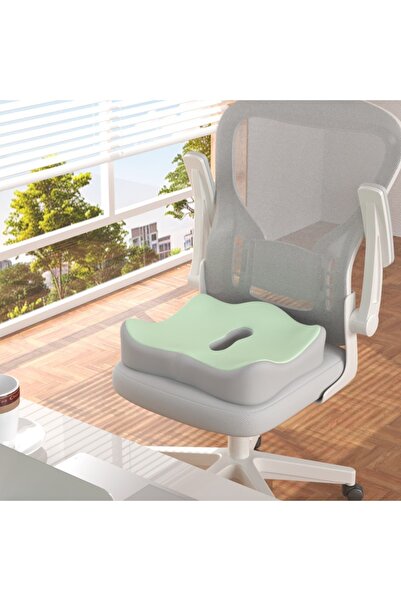 Choice 43x34cm green 【Ergonomic Office Seat Cushion】3-Zone Memory Foam Lumbar...