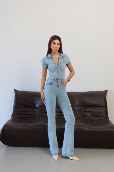 LACARINO 7638 Women's Jean Jumpsuit