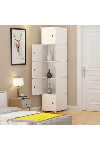 Rebiko Dulap modular cu 5 rafturi, raft, dulăpior, coloană, garderobă pentru ...