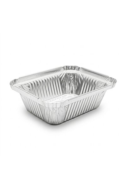 sunpack Aluminum Rectangular Deep Dessert Tray with Lid – Pack of 50