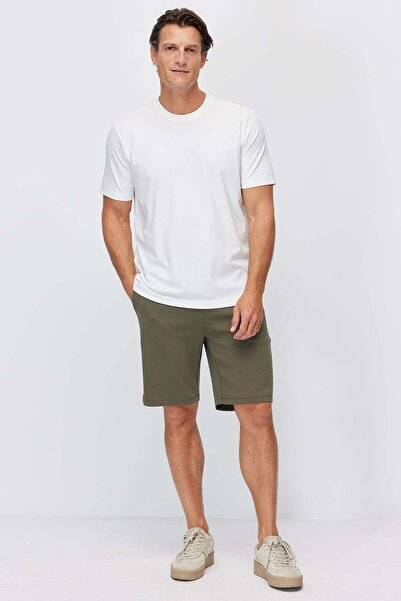 PAULMARK Men's Elastic Waist Pocketed Shorts