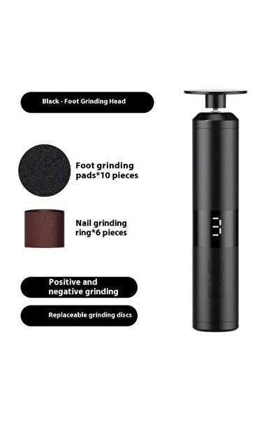 Choice1 black Electric Callus Remover with 3 Speeds & LCD Display, Fast Charg...