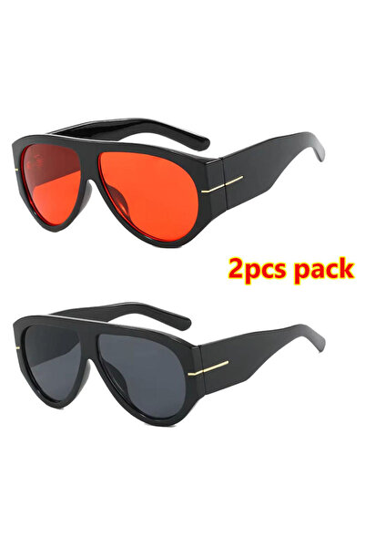 Choice11 2pcs-5 Luxury Brand Retro Big Frame Oval Women Sunglasses Black Tea ...