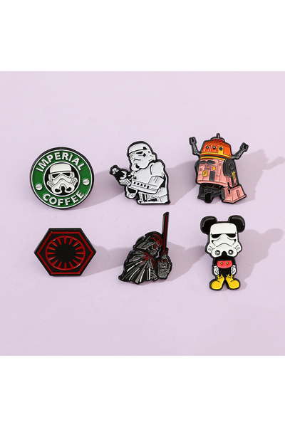 Choice STAR WARS 6pcs Brooches 6pcs Star Wars Darth Vader Stormtrooper Ename ...