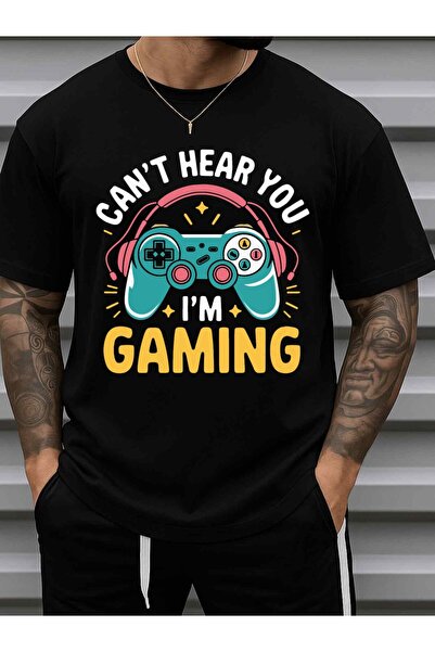 NOURAM Men's Gamer's Delight T-Shirt 180GSM 100% Cotton Gaming Tee with Contr...