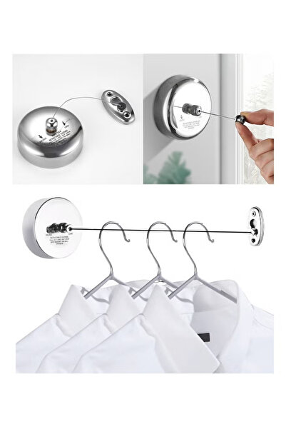 GGEROU 2.8m Retractable Clothesline, Stainless Steel Clothes Line Dryer with ...