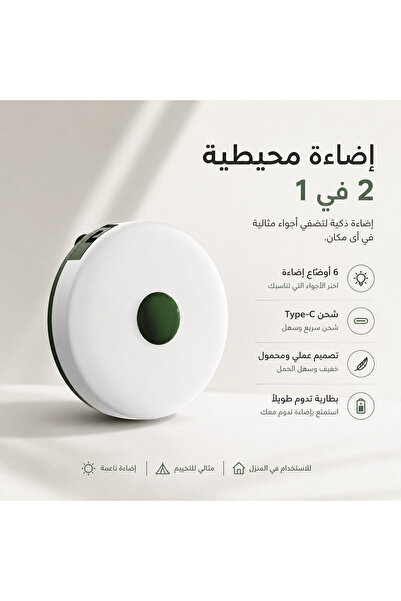 SP إضاءة تخييم 2 في 1 قابلة للشحن Type-C وشحن شمسي مع شريط إضاءة مخفي 10 متر ...
