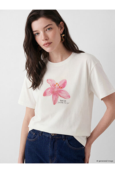 LC Waikiki Tricou de damă cu imprimeu floral, 100% bumbac