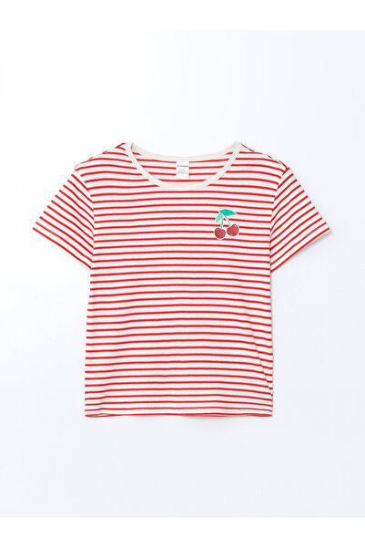 LC Waikiki Tricou de fete cu guler rotund și dungi