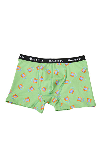 Erkek Boxer Pamuklu Fıstık Yeşili Desenli Passionate Explorations Mint Series