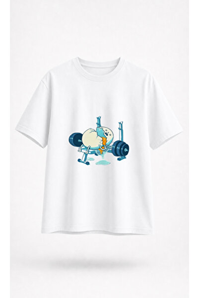 OPPPSSS Yumurta Bench Press Printed Oversize T-Shirt