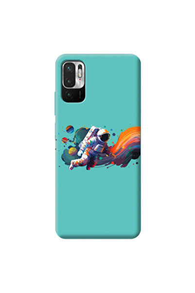Other Xiaomi Redmi Note 10 Pro 5G Rainbow Space Turquoise Colored Silicone TP...