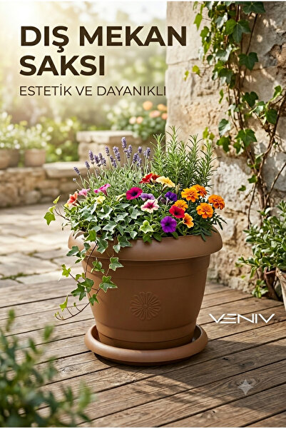 VENİV Antik Saksı 7,50 Litre Dış Mekan Saksısı 1 Adet