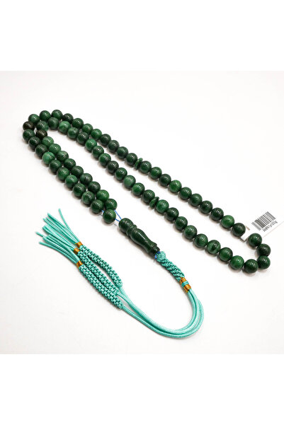 Generic Natural Jasper Rosary 66 Beads 8mm Deep Green Prayer Beads 53g Tasbih...