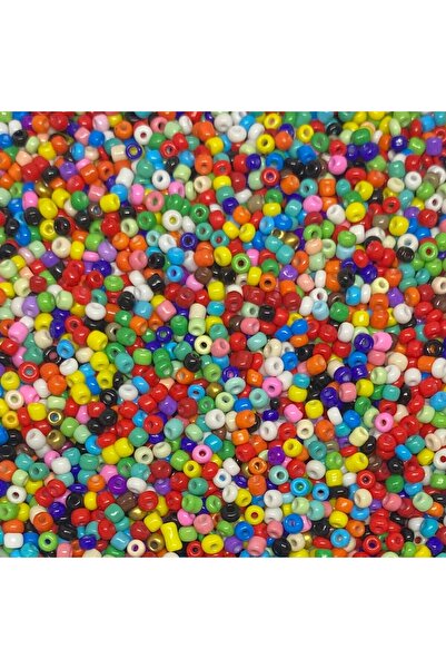 Bi hızlı 8/0 Cam Kum Boncuk, Takı Yapım Boncuğu, 3 mm, 40 gram Mix
