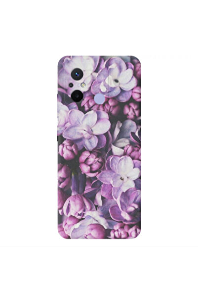 Other Xiaomi Redmi 12C Purple Flowers Transparent Silicone TPU Θήκη