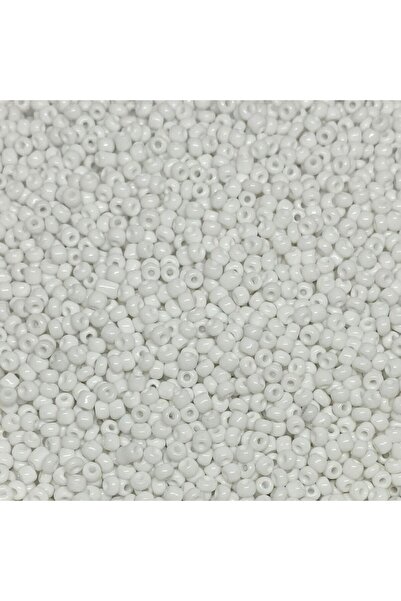 Bi hızlı 8/0 Cam Kum Boncuk, Takı Yapım Boncuğu, 3 mm, 40 gram Beyaz