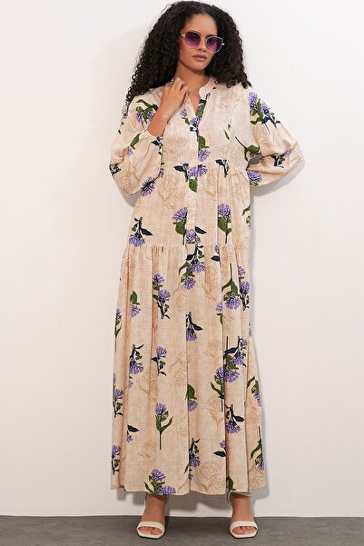 Hiccup Bdart Patterned V-Neck Maxi Dress