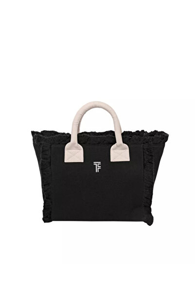 Feel & Touch Καραϊβική Μικρή Τσάντα Παραλίας (26Χ24) - Μαύρο/Αμμοχρωματιστό