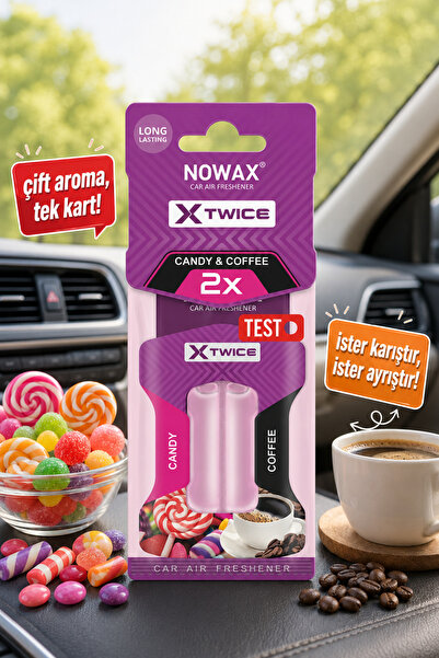 nowax X-Twice Candy & Coffee Çift Aromalı Oto Kokusu | Çift Likitli Araba Kok...