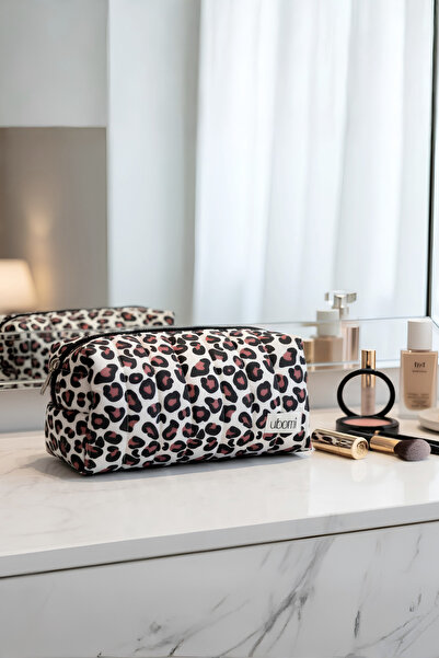 UBOMİ Tigy Leopard Patterned Makeup and Personal Care Bag & Pen Holder (Small...