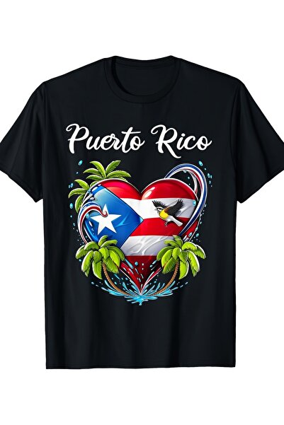 NOURAM Men'S Rico Heart Boricua Flag T-Shirt - Puerto Rican Pride Graphic Tee...
